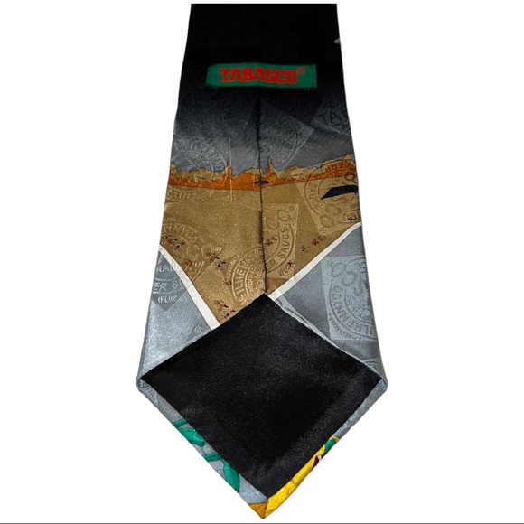 Vintage Tabasco ALIEN UFO Spaceman Sci-Fi Silk Neck Tie - Picture 3 of 7